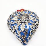 Corazón Milagrito de madera color azul