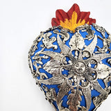 Corazón Milagrito de madera color azul
