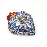 Corazón Milagrito de madera color azul