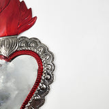Corazón Milagrito con espejo de hojalata