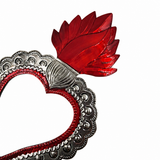 Corazón Milagrito con espejo de hojalata