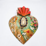 Corazón Milagrito con Virgen de Madera