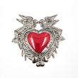 Corazón con palomas de hojalata