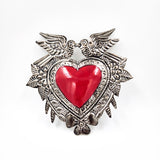 Corazón con palomas de hojalata