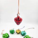 Corazones mini de vidrio soplado - metálicos