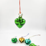 Corazones mini de vidrio soplado - metálicos