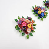 Corazones chicos con flores de Barro Betus artesanal