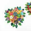 Corazón mediano con flores de Barro Betus artesanal