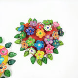 Corazón mediano con flores de Barro Betus artesanal
