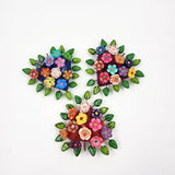 Corazones chicos con flores de Barro Betus artesanal