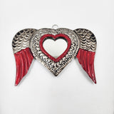 Corazón espejo de hojalata repujada
