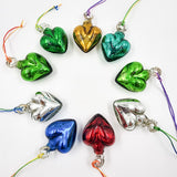 Corazones mini de vidrio soplado - metálicos