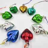 Corazones mini de vidrio soplado - metálicos