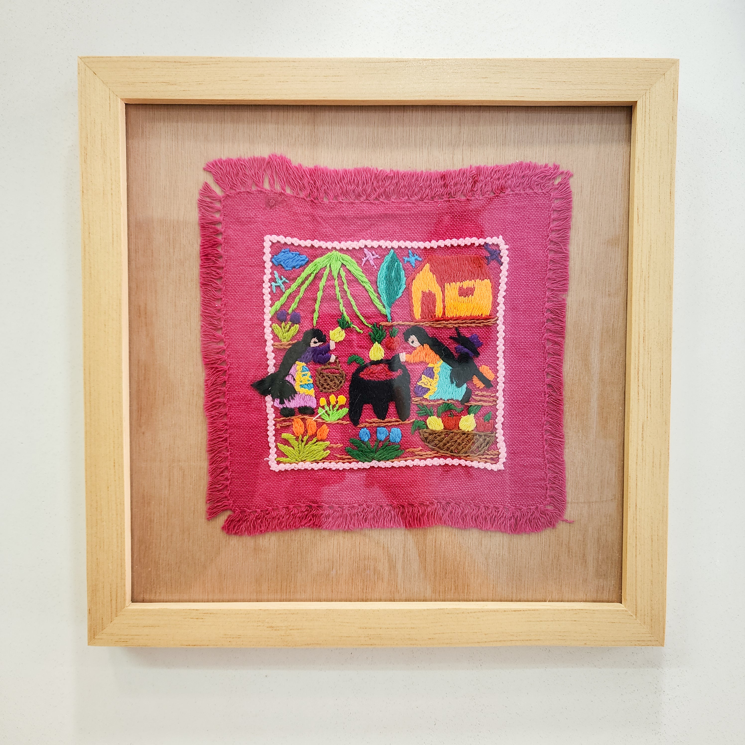 "The Countryside" Painting – Textile Art from Tzintzuntzan