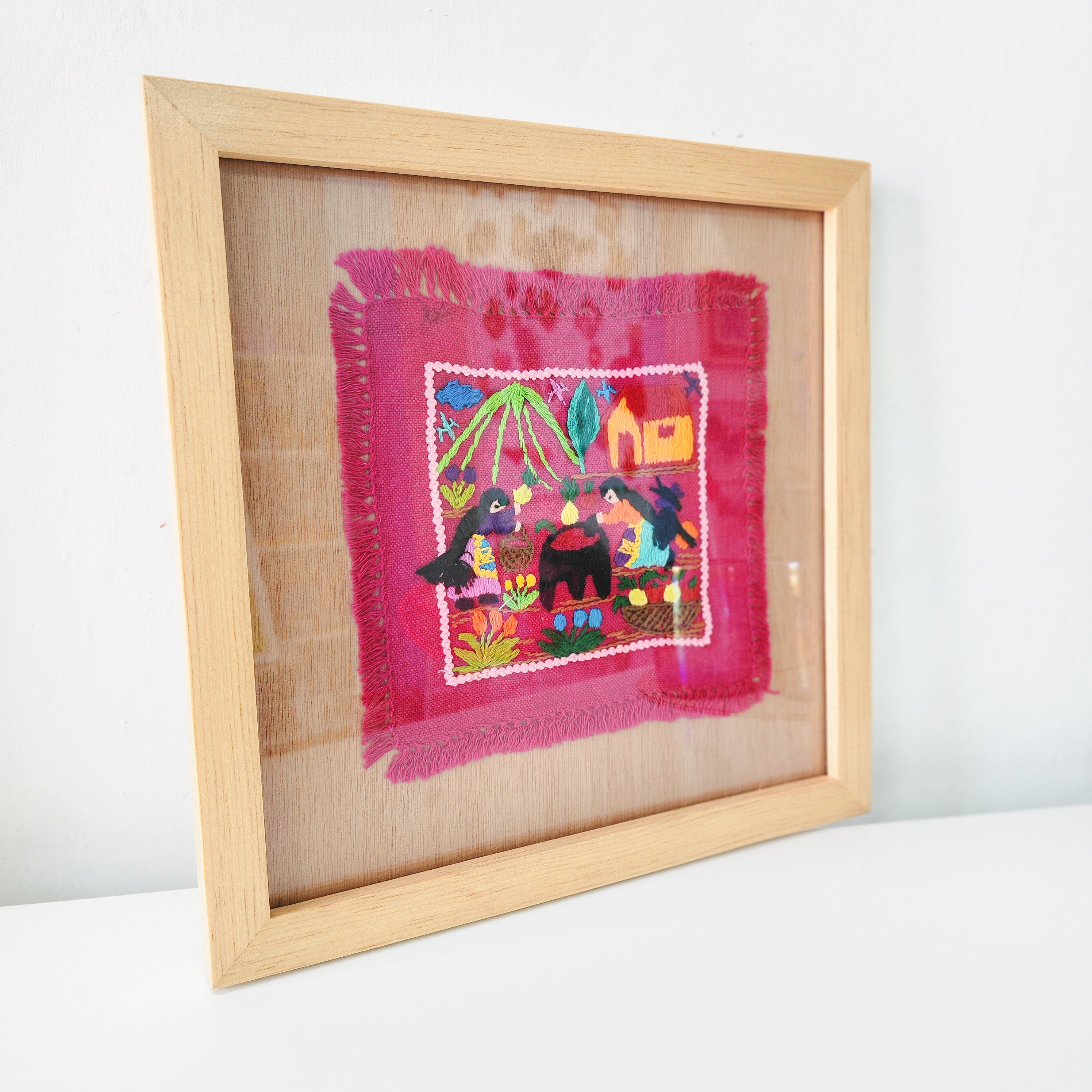 "The Countryside" Painting – Textile Art from Tzintzuntzan