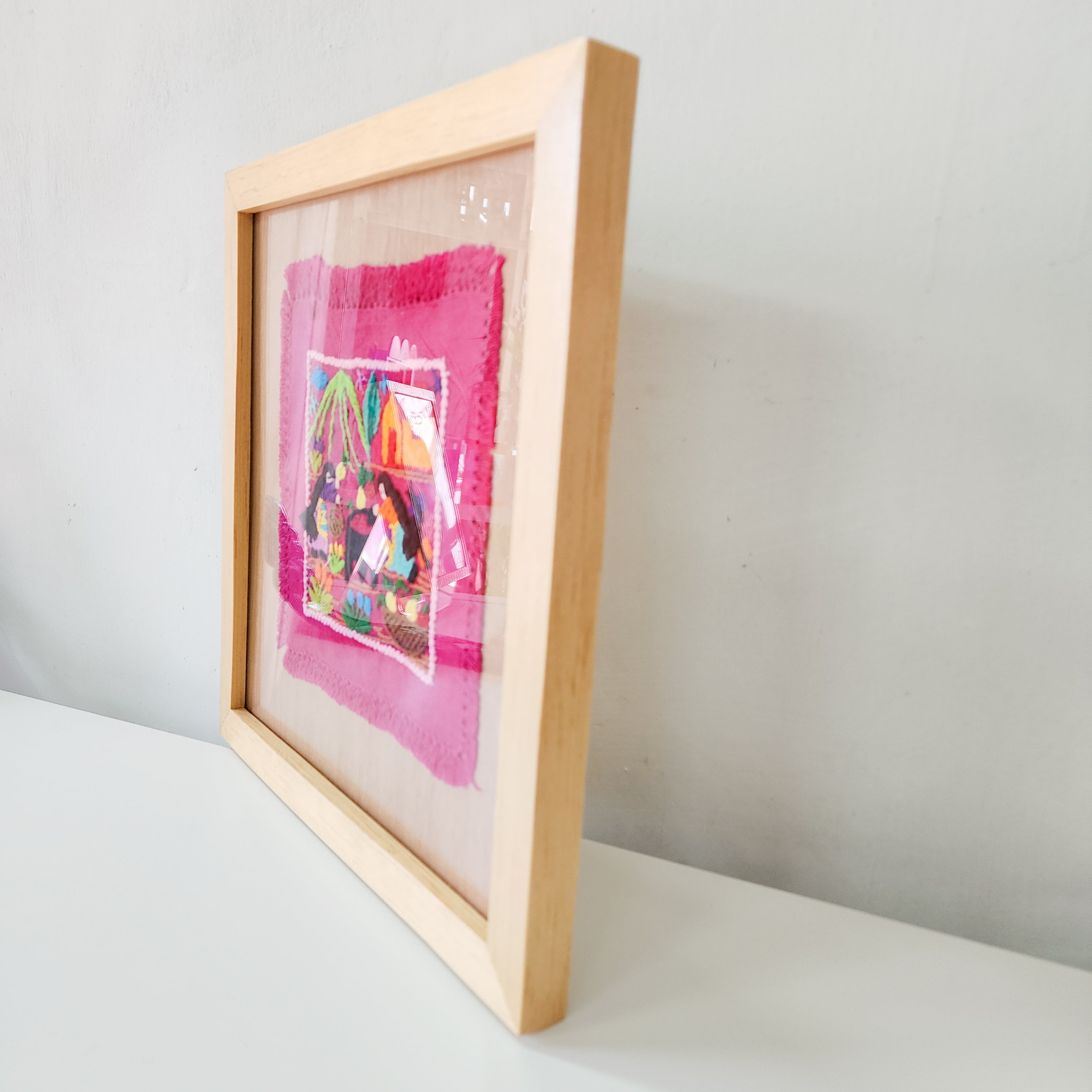 "The Countryside" Painting – Textile Art from Tzintzuntzan