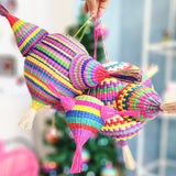 Piñata artesanal de jipijapa - mediana multicolor