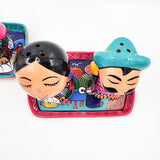 Salero y pimentero de cerámica