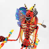 Diablito y calaquita monarca en bici - papel maché y alambre