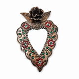 Corazón Milagrito con espejo de hojalata
