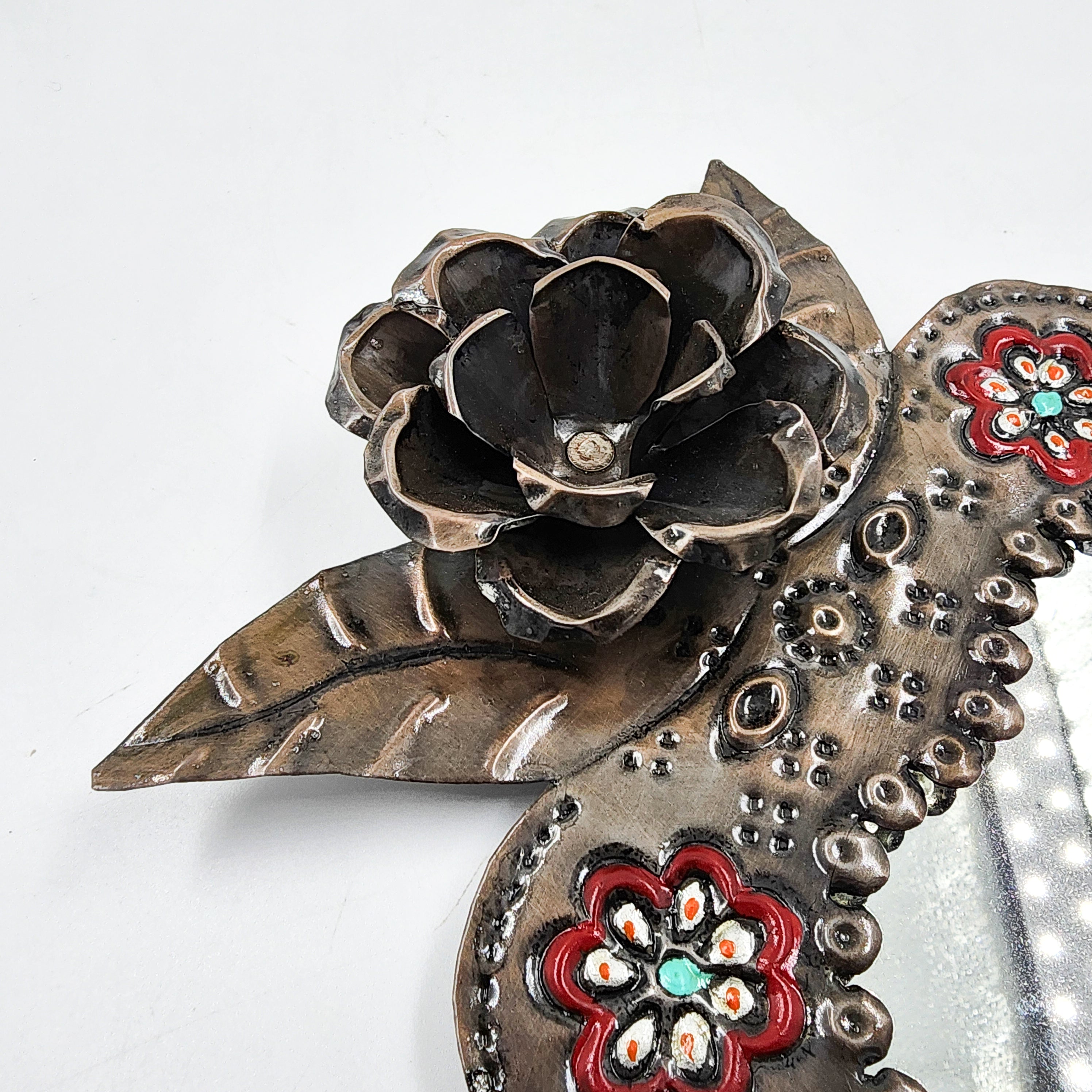 Corazón Milagrito con espejo de hojalata