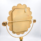 Hand-painted tin oval tabletop mirror