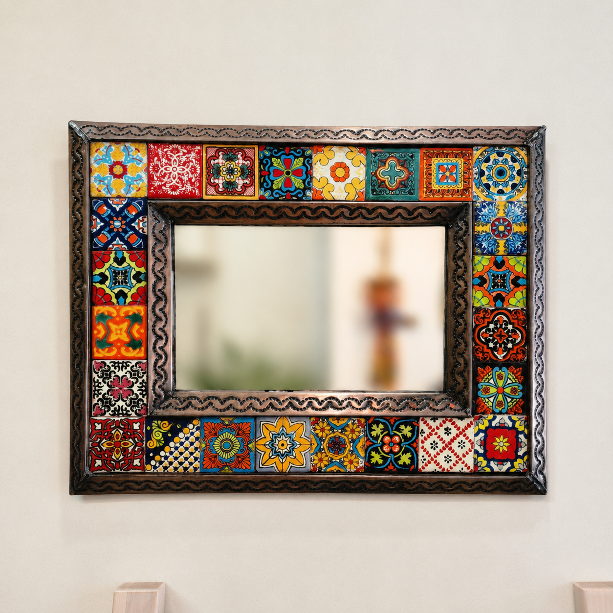 Espejo de Hojalata con Talavera