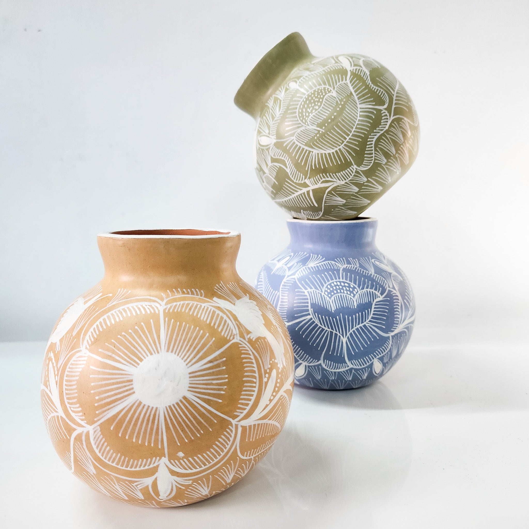 Florero chico de barro bruñido - Huancito