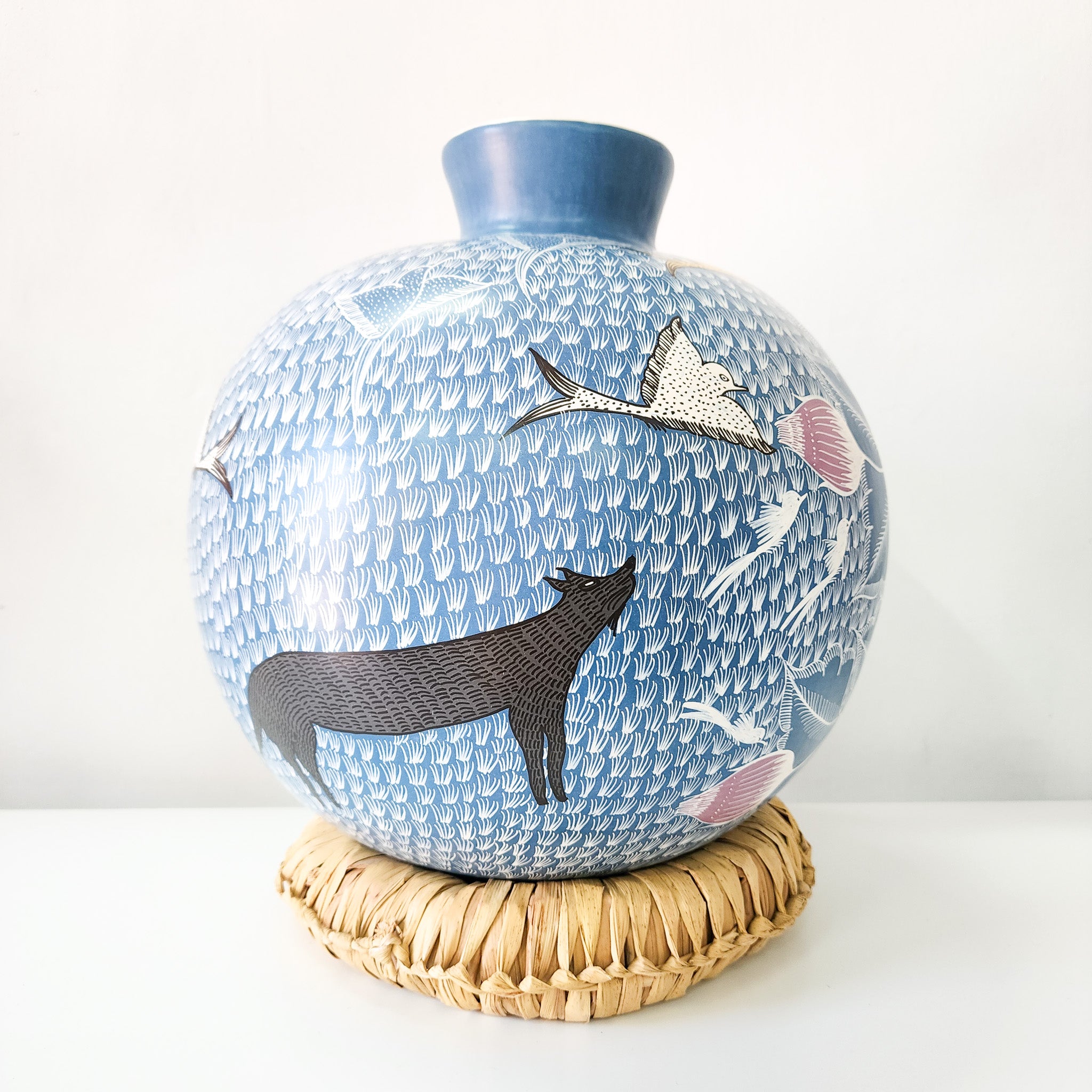 Large burnished clay vase