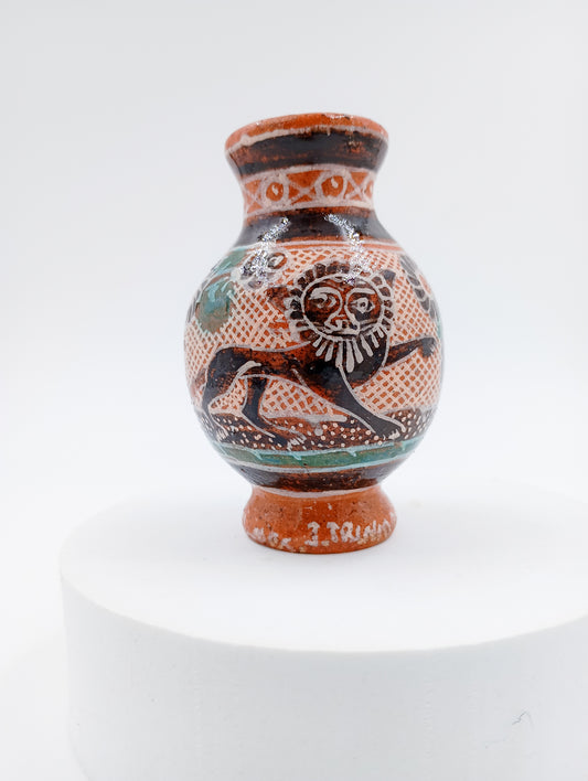 Florero mini de barro bruñido con fauna mexicana – Colección de José Trinidad Bernabé Jalisco (Copia)