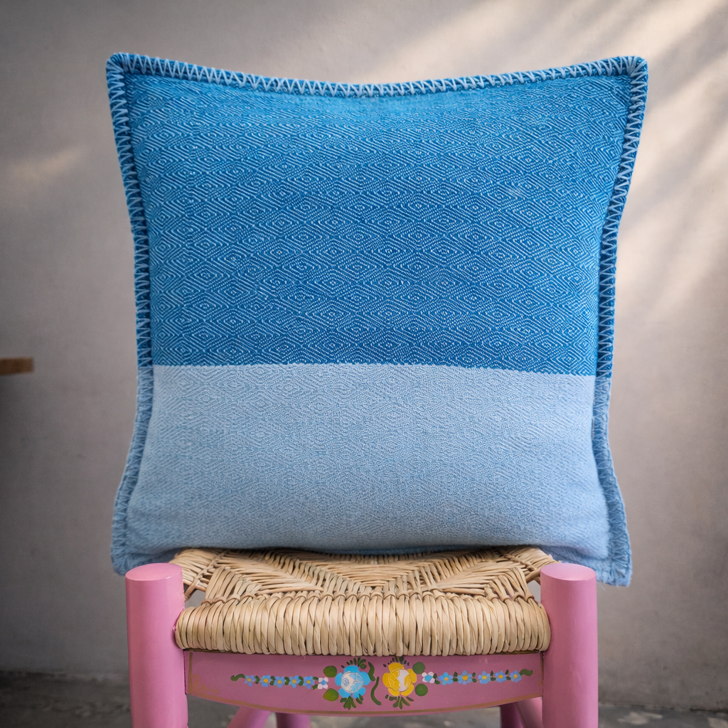 Funda de cojín de algodón - telar de pedal