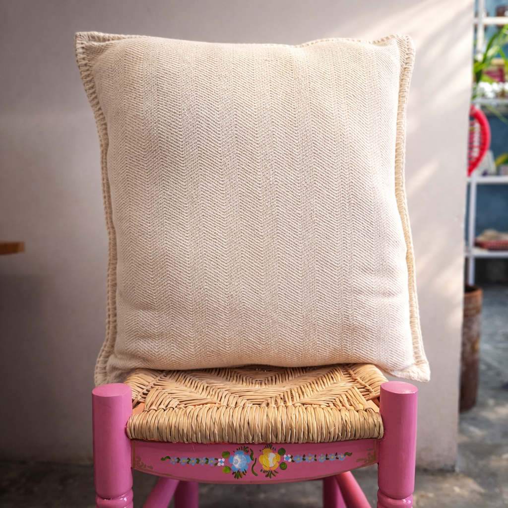 Funda de cojín de algodón - telar de pedal