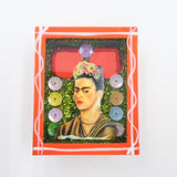 Imán nicho Virgen de Guadalupe y Frida Kahlo