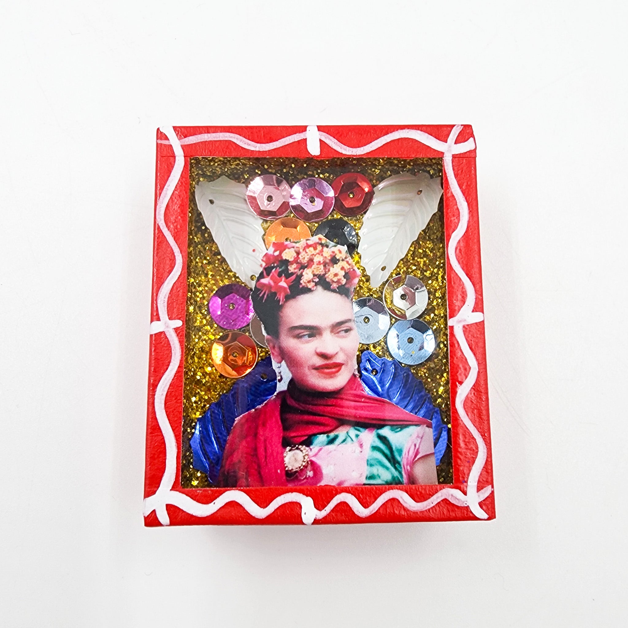 Imán nicho Virgen de Guadalupe y Frida Kahlo