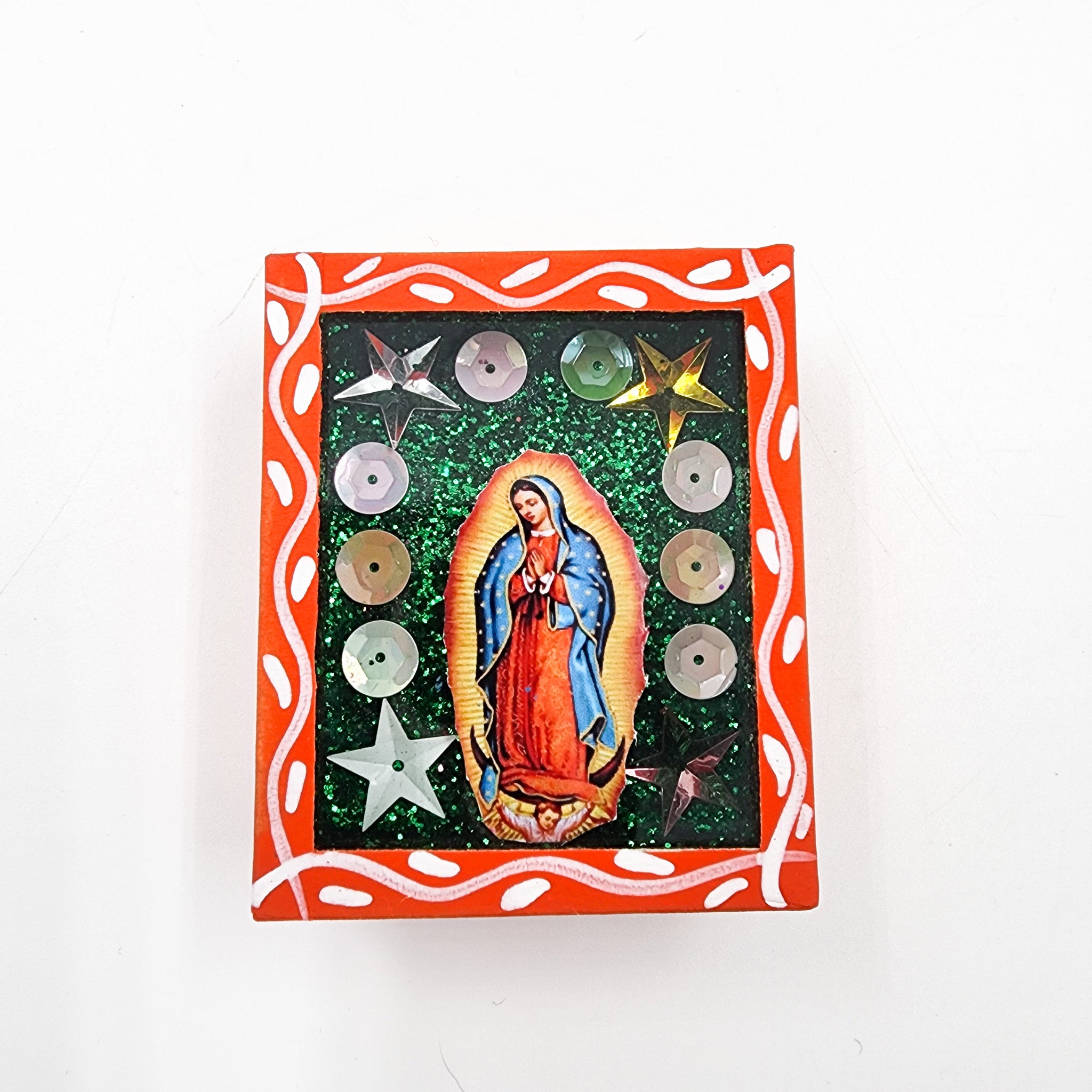 Imán nicho Virgen de Guadalupe y Frida Kahlo