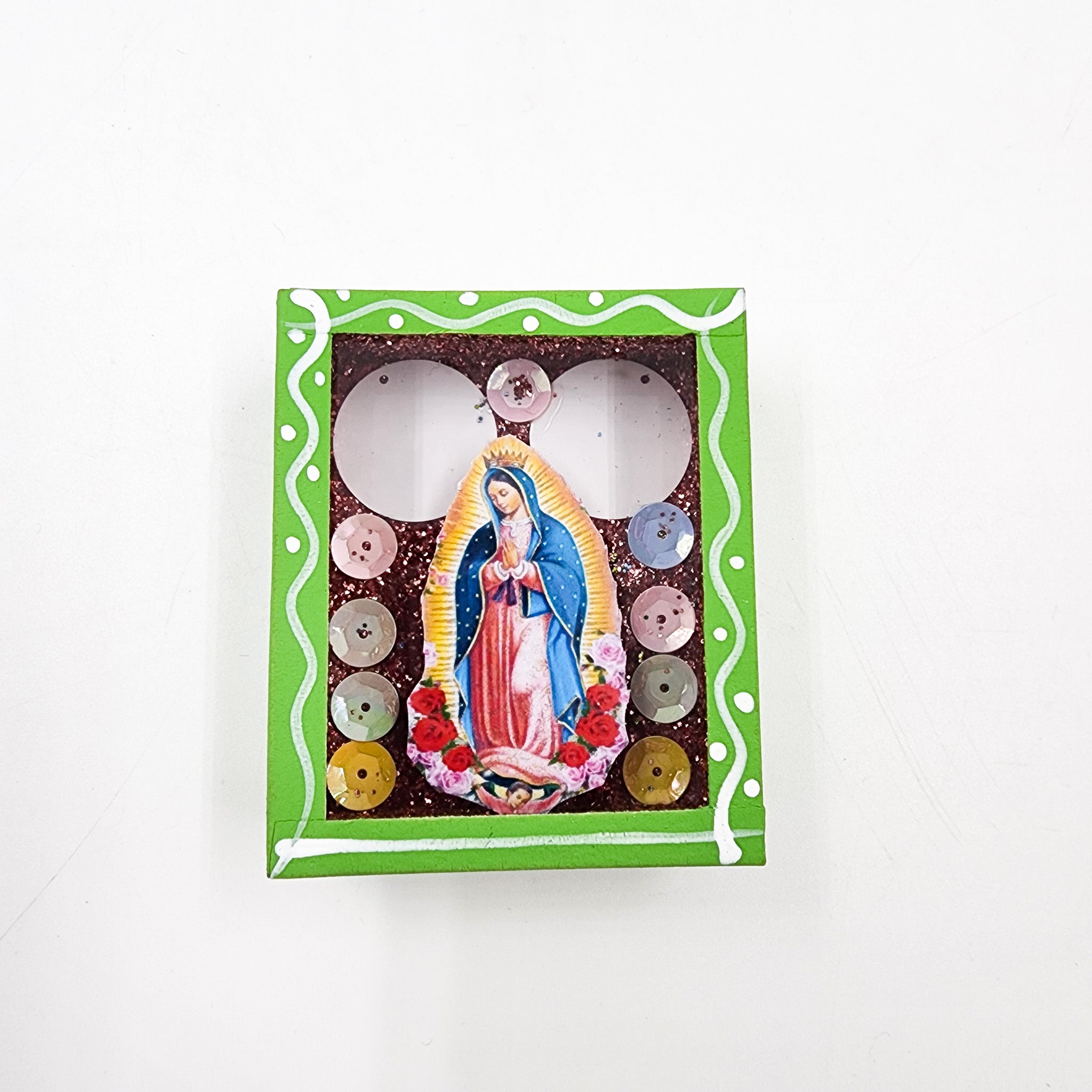 Imán nicho Virgen de Guadalupe y Frida Kahlo