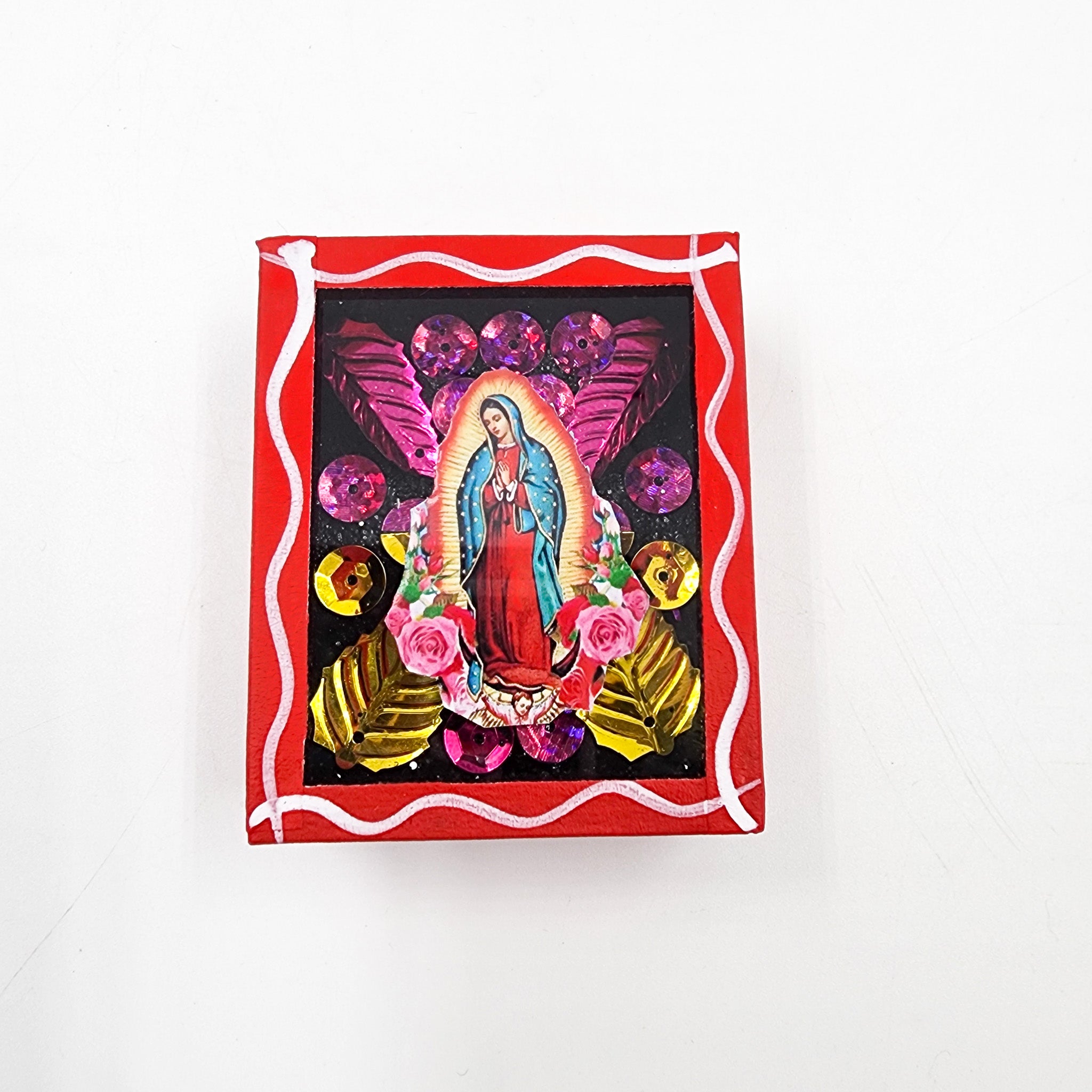 Imán nicho Virgen de Guadalupe y Frida Kahlo