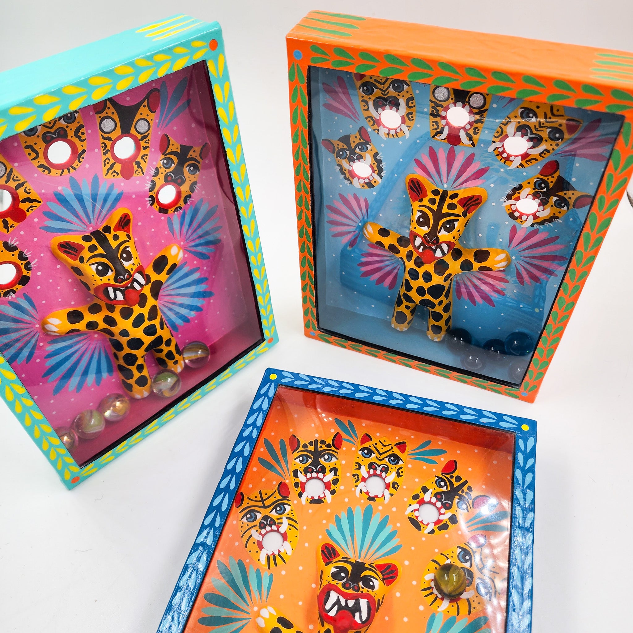 Juego de canicas Tecuán – cartonería mexicana artesanal