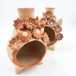 Chimenea / Lámpara de Barro Artesanal con Flores