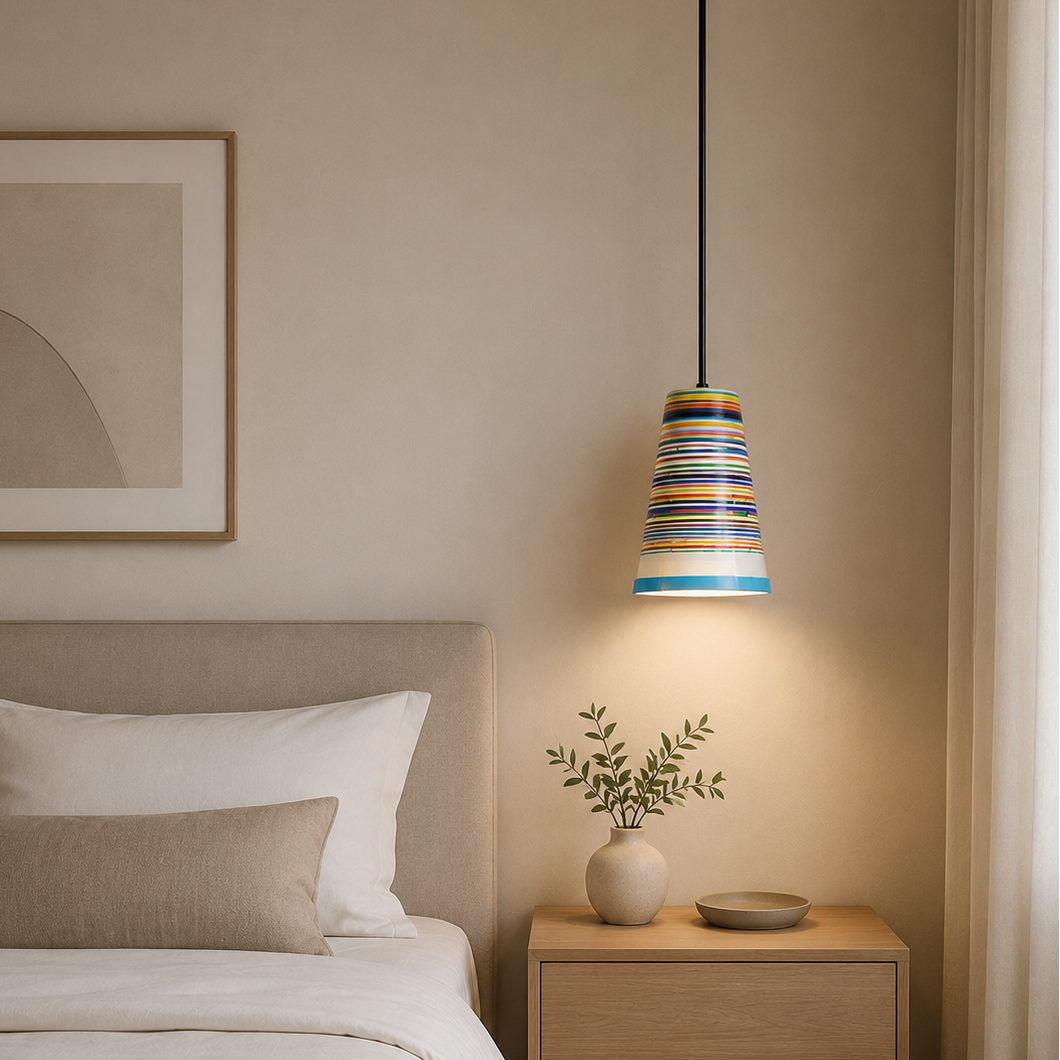 Colored lamps made of molded paper - Serpentina