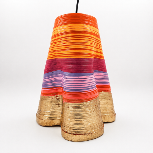 Lámpara mediana de colores de papel - Serpentina