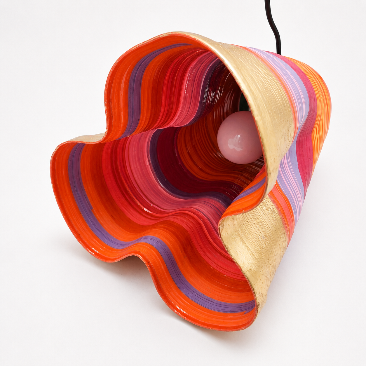 Colored lamps made of molded paper - Serpentina