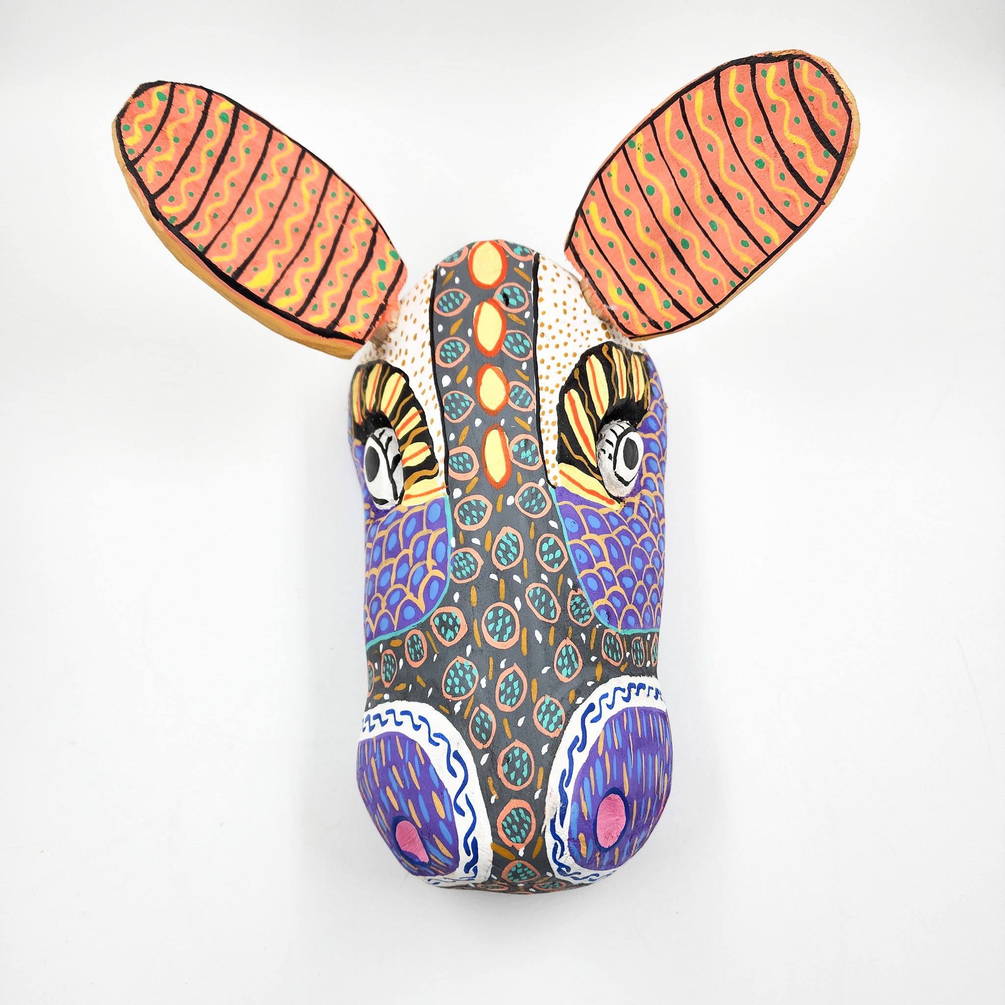 Máscara de burro de madera Ocumicho