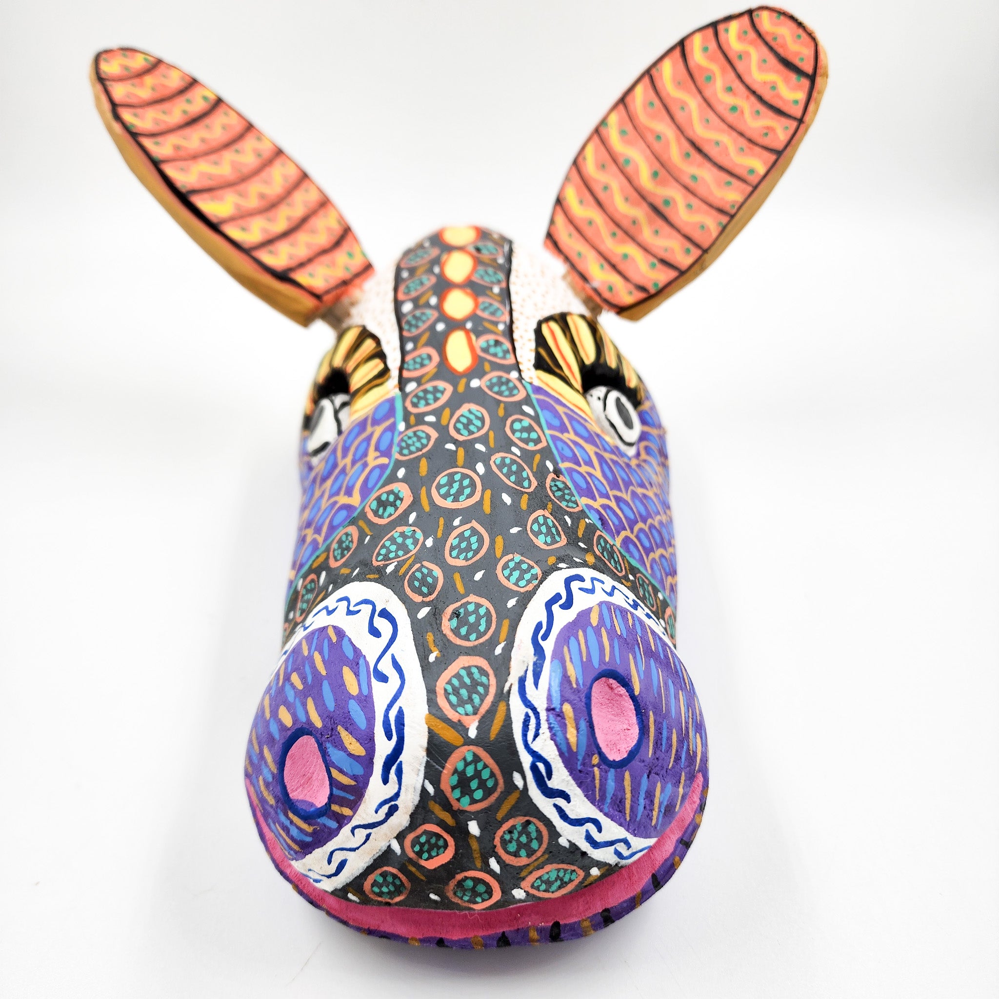 Máscara de burro de madera Ocumicho