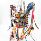 Máscara de Tecuán de cuero y pelo de jabalí