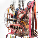 Máscara de Tecuán de cuero y pelo de jabalí