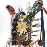 Máscara de Tecuán de cuero y pelo de jabalí