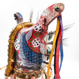 Máscara de Tecuán de cuero y pelo de jabalí