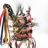 Máscara de Tecuán de cuero y pelo de jabalí