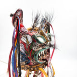 Máscara de Tecuán de cuero y pelo de jabalí